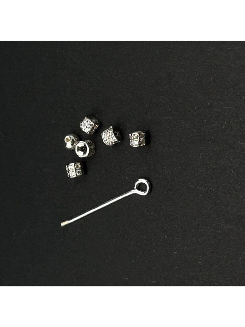 925 Sterling Silver Interchangeable Modular Add On Pendant CZ Tiny Tube Beads Bu - Picture 3 of 6
